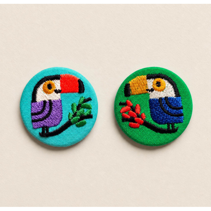 Badges Brodés Toucan Artisanaux