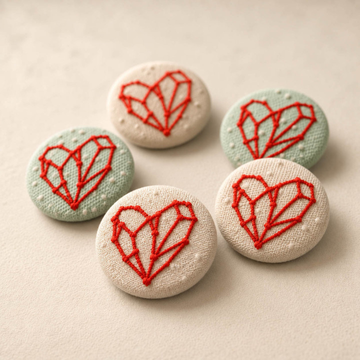 Badges Brodés Coeur Artisanaux