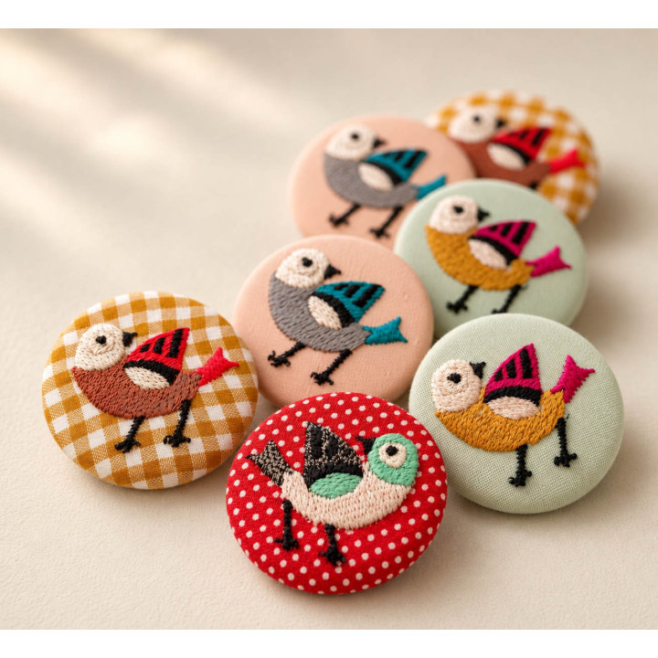 Badges Brodés Piaf Artisanaux