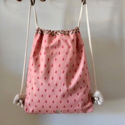 Sac à dos sac à goûter artisanal crèche maternelle enfant cactus lama décoration tissu made in France ilama backpack