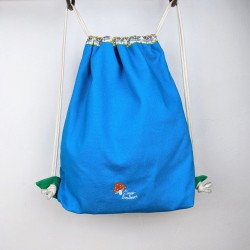 sac à dos sac à goûter maternelle garçon bleu hiboux tissu crèche artisanal casse-bonbons enfant décoration chambre owl